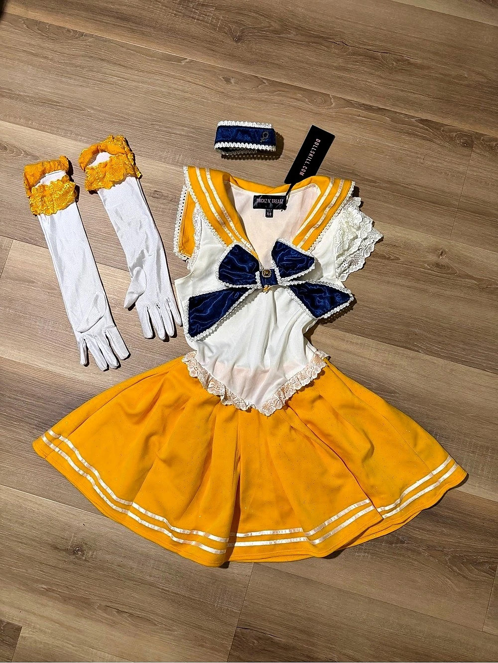 Dolls Kill Venus Guardian Of The Sky Costume Yellow & White